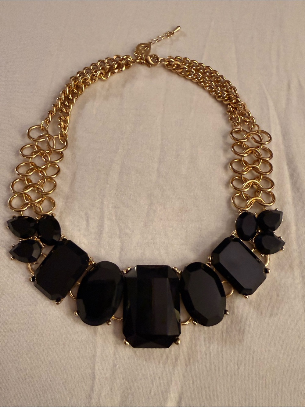 Thalia Sodi Gold-Tone Necklace with Black Faceted Stones